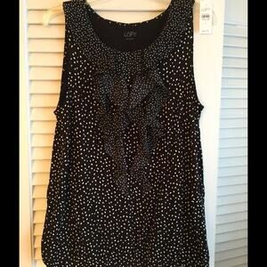 Loft black and white scoop neck tank